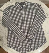George Classic Fit Men's Blue Plaid Long-Sleeve Button-Down Shirt, Size L (42-44) — listing 3