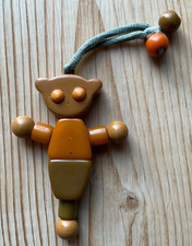 Tykie Toy Bakelite Beaded Jointed Clown Figure Pull Toy — listing 5
