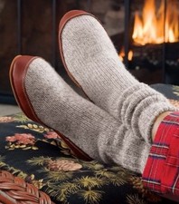 Acorn Slipper Sock 'The Original' with Suede Sole, Gray Ragg Wool Blend — listing 2