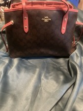 Coach Signature Jacquard Drawstring Shoulder Bag in Tan & Brown — listing 2