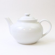 White Ceramic Teapot with Applied Floral and Rosebud Finial Decoration — listing 2