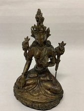 Antique Himalayan Bronze Multi-Armed Deity Statue on Lotus Base (Durga or Marichi) — listing 3