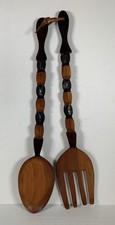 Large Carved Wood Fork and Spoon Wall Decor Set with Twisted Handles — listing 3