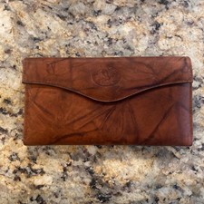 Vintage Buxton Genuine Leather Trifold Wallet with Embossed Logo, Burgundy — listing 3