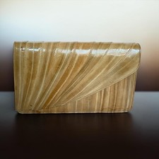 Genuine Eel Skin Leather Foldover Clutch/Flap Wallet in Grey — listing 2