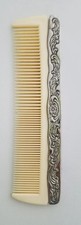 Vintage Ornate Repousse Vanity Comb and Hand Mirror Set — listing 2