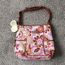 Spartina 449 Daufuskie Island Linen-Blend Drawstring Bucket Handbag with Black & Cream Cross Print — listing 5