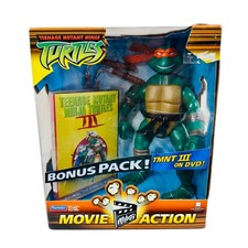 Teenage Mutant Ninja Turtles Movie Action Figure Lot of 3 (Raphael, Leonardo, Michelangelo) with Accessories