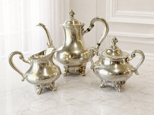 Vintage Silverplate Individual Tea Set (Teapot, Creamer, Sugar Bowl with Lid) — listing 4