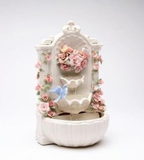 Cosmos Porcelain Floral Basket Figurine with Roses