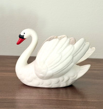 Goebel W. Germany White Bisque Porcelain Swan Figural Bowl / Planter