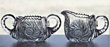 Vintage Cut Crystal Footed Creamer with Star-Burst Base, Clear, 5" x 4" x 4" Tall — listing 4