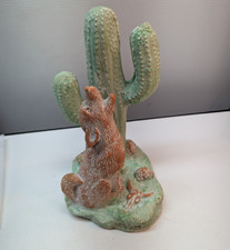 Southwestern Speckled Turquoise Ceramic Howling Coyote Figurine 9" — listing 6