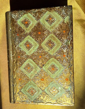 Antique Tôle Peinte Painted Tin Book-Form Box, Black with Gold Floral Decoration (11x20x4.5 cm) — listing 5