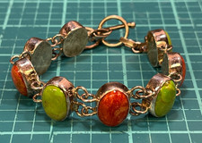 Sterling Silver Turquoise & Yellow Jasper Multi-Strand Beaded Bracelet — listing 5