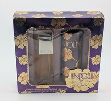 Vintage Enjoli Perfume Spray by Charles of the Ritz, Lot of 2 Swirl Glass Bottles with Gold Caps — listing 5