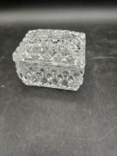 Small Cut Glass Trinket Bowl with Scalloped Rim, Diamond and Fan Pattern — listing 6