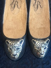 J.Renee Tarlove Leopard Print Ankle-Strap Ballet Flats, Size 7M