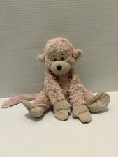 Vintage Pink & Cream Plush Monkey with Satin Rosette Accent — listing 2