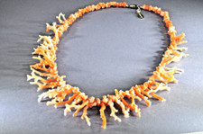Branch Coral Necklace and Earring Set with Sterling Silver Navajo Pearl Accents — listing 2