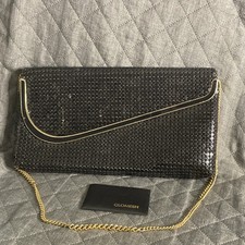 Vintage Glomesh Black Metal Mesh Evening Clutch with Gold-Tone Frame — listing 6