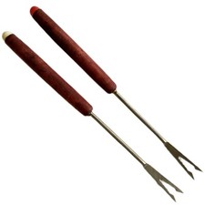 Pair of Two-Tine Fondue Forks with Black Handles — listing 5