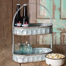 3-Tier Galvanized Metal Woven Basket Storage Stand with Wrought Iron Frame — listing 6