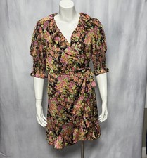 Topshop Satin Wrap Top Coral Mauve Kimono Sleeve — listing 2