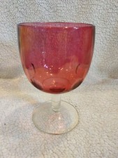 Ruby Red Glass Pitcher and Two Tumblers Set, Thumbprint/Georgian Pattern