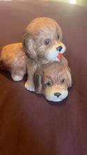 Vintage Hand-Painted Ceramic Puppy Dog Head Figurine with Blue Eyes and Pink Tongue — listing 6