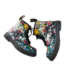Dr. Martens 1460 Toddler Boots in Gunmetal Glitter Patent, 8-Eyelet with Side Zip — listing 2