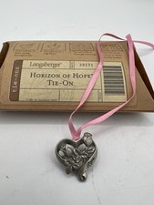Longaberger Pottery Heart-Shaped 'Horizon of Hope' Tie-On / Ornament with Rose Motif — listing 2