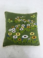Embroidered Butterfly Throw Pillow with French Script Print — listing 6