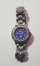 Fossil Blue Ladies Watch AM-3803 Blue Dial Crystal Bezel — listing 3