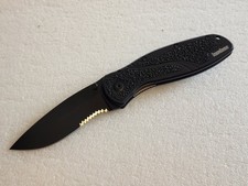 Kershaw Blur Linerlock A/O Folding Pocket Knife, Black Serrated Blade — listing 4