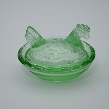 Green Glass Figural Nutcracker Soldier Apothecary Jar with Stopper
