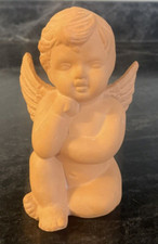 Terracotta Sitting Angel Figurine with Bow and Wings — listing 6