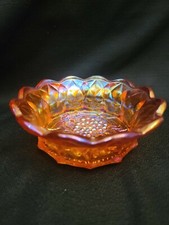 Fenton Carnival Glass Amethyst Dragon and Lotus / Iris Herringbone Ruffled Bowl — listing 5