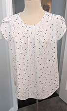Cream Long Sleeve Blouse with Black Heart Print — listing 4