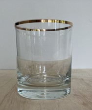 Set of 3 Clear Glass Demitasse/Tea Cup Saucers with Gold and Plain Rims — listing 3