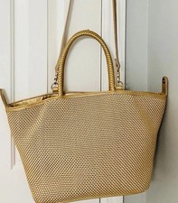 Worthington Vintage Metallic Gold Woven Leather Crossbody Bag with Tassel & Bird Accents — listing 3