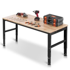 Handmade Workbench / Work Table with Molded Plastic Legs and Pine Plank Top — listing 6