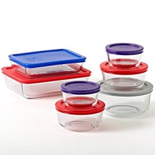 Rectangular Glass Food Storage Containers with Purple Locking Lids, Set of 2 — listing 3