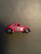 Pair of Die-Cast Toy Cars — Teal VW Beetle & Pink/White 1950s Station Wagon — listing 3