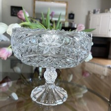 Cut Crystal Bulbous Vase with Wheel-Cut Floral Motif — listing 2