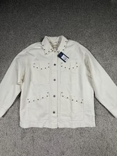 Women's Medium Wash Denim Trucker Jacket with Button-Front Chest Pockets Small, listing 2