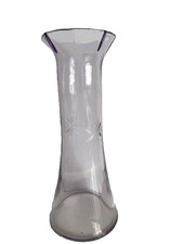 Antique Sun-Purpled Blown Glass Trumpet Vase with Optic Swirl and Rayed Foot