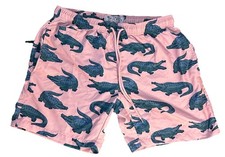 Free Planet Men's Tropical Palm Print Swim Trunks, Size Small — listing 5