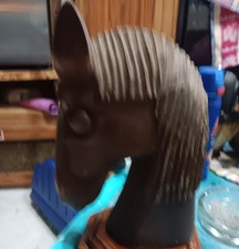 Carved Horse Head Plaque with Bridle Detail