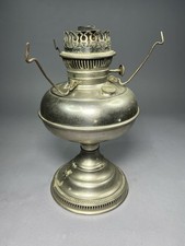 Antique Rayo Nickel-Plated Center-Draft Oil Lamp, Electrified — listing 2